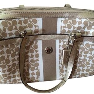 Coach Chelsea Shimmer logo satchel
